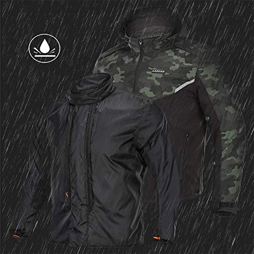 YYSDH Hombres Cuatro Estaciones Extra Grande Chaqueta de Moto, Transpirable Cálido Impermeable Anti-caída Resistente con Armours CE, Camuflaje Negro Verde