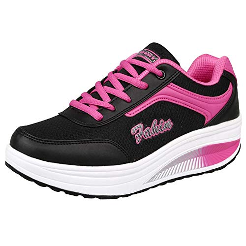 Zapatillas de Deporte Respirable para Correr Deportes Zapatos Running Cojines de Aire Calzado Mecedora Net para Estudiante Volar Zapatos Deportivas de Mujer Gimnasia Ligero Sneakers Atletismo riou