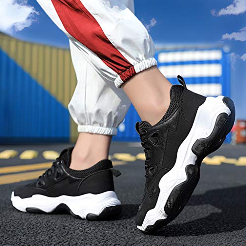 Zapatillas de Running Hombre Verano Ligero Malla Transpirable Zapatos Deportivas Gimnasio Correr Sneakers Negro Blanco Beige 39-44 riou