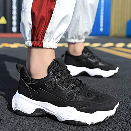 Zapatillas de Running Hombre Verano Ligero Malla Transpirable Zapatos Deportivas Gimnasio Correr Sneakers Negro Blanco Beige 39-44 riou