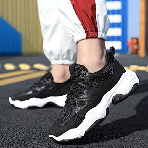 Zapatillas de Running Hombre Verano Ligero Malla Transpirable Zapatos Deportivas Gimnasio Correr Sneakers Negro Blanco Beige 39-44 riou