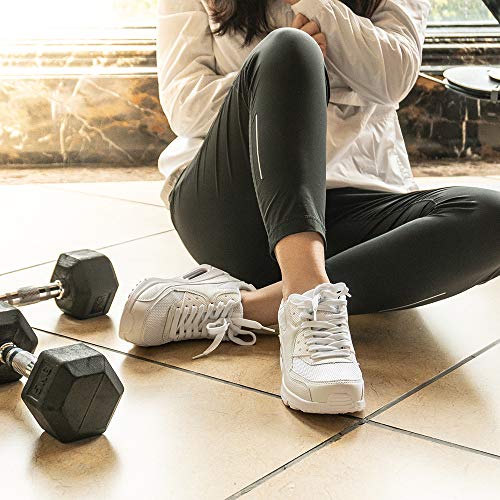 Zapatillas de Running para Hombre Mujer Ligero Correr Air Atléticos Sneakers Comodos Fitness Deportes Calzado Blanco 45