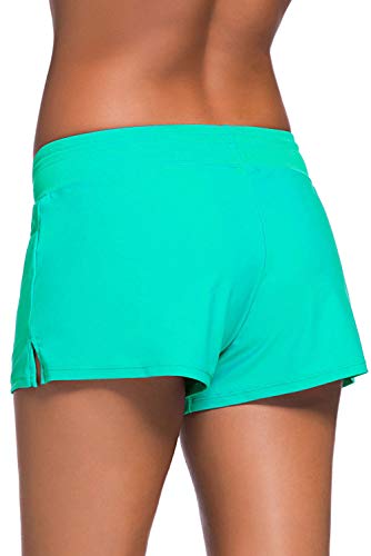 ZDQ – Bañador corto para mujer con pantalón interior y cintura elástica, secado rápido, talla 34 – 56 verde 44 ES/46 ES