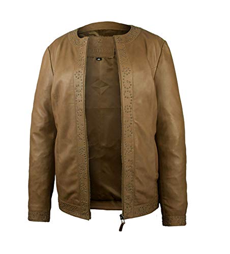 Zerimar Chaqueta Mujer Tallas Extragrandes | Chaqueta Cuero Mujer | Cazadora Mujer | Chaqueta Elegante Mujer | Chaqueta Piel Casual | Cazadora Casual Mujer | Chaqueta Mujer de Piel