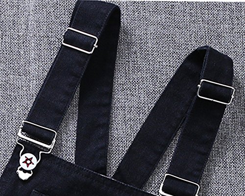 ZiXing Mono Vaquero Niñas Peto Vaquero Corto Overall Pantalones Vaqueros Cowboy Denim Bib Jumpsuits Negro 2XL