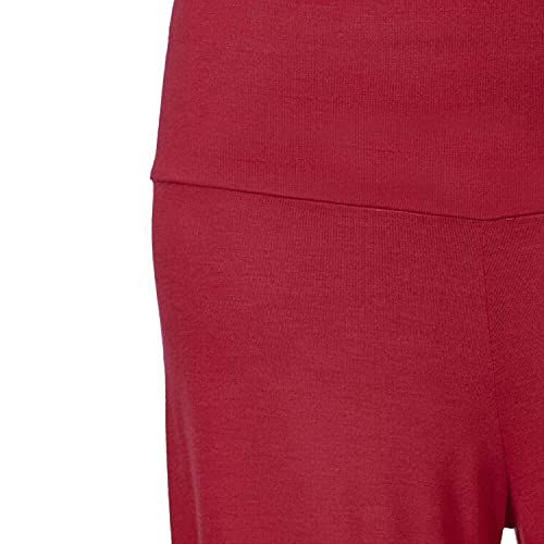 ZKOO Mujeres Ancho Pierna Palazzo Pantalones Cintura Elástica Holgados Flojos Suave Casual Verano XL