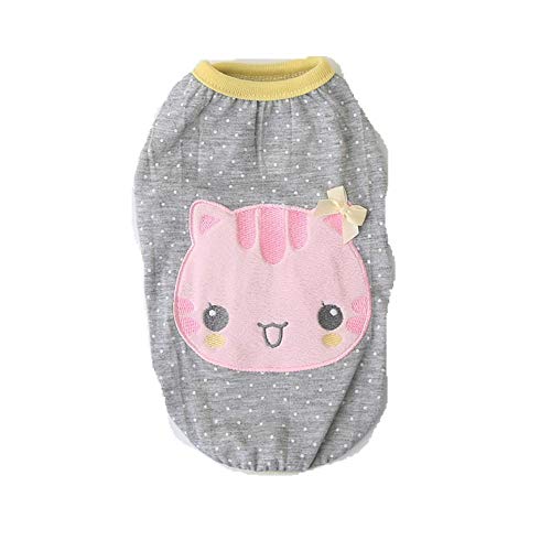 ZLXUEFL Camisa del Perrocamiseta del Perroropa del Animal Domésticodel Chaleco, Chaleco para Perro De Peluche con Cara De Perro Pequeño Que Chaleco De Oso@M_ Gris