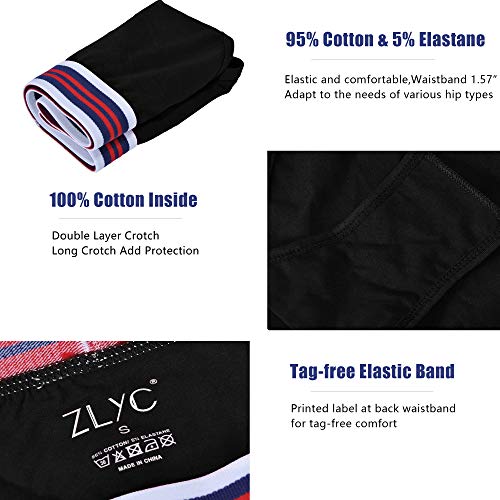 ZLYC Braguitas de algodón para mujer, cómodas, braguitas hipster, suaves, de corte alto 4 unidades (negro, azul marino, gris, rojo). L