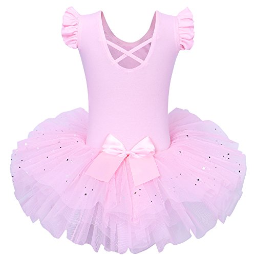 ZNYUNE Niña Tutu Vestido de Ballet Danza Clásico 184 Rosa L para 4-5 años