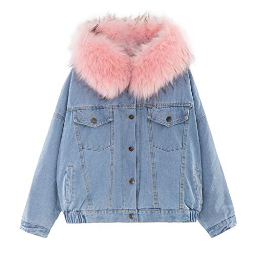 ZODOF Chaqueta Vaquera Mujer Invierno Calentar Abrigo Corto Denim Collar Chaquetas Delgado Encapuchado Desgastar Abrigos Hooded Outwear Coats