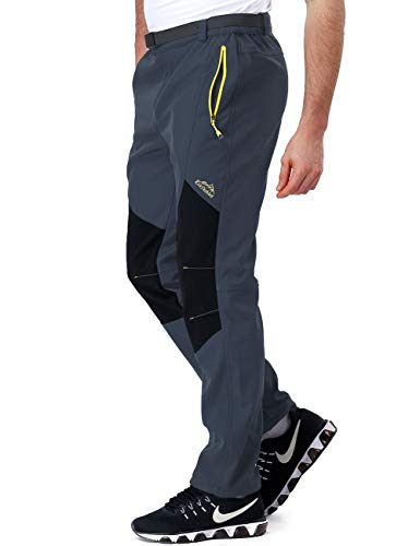 ZOEREA Hombre Pantalones de Trekking Impermeable Invierno Polar Forrado Hombres Pantalones Escalada Senderismo Montaña Aire Libre