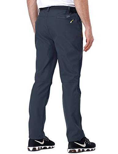 ZOEREA Hombre Pantalones de Trekking Impermeable Invierno Polar Forrado Hombres Pantalones Escalada Senderismo Montaña Aire Libre