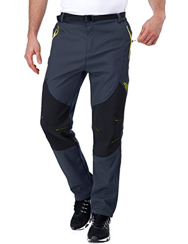 ZOEREA Hombre Pantalones de Trekking Impermeable Invierno Polar Forrado Hombres Pantalones Escalada Senderismo Montaña Aire Libre
