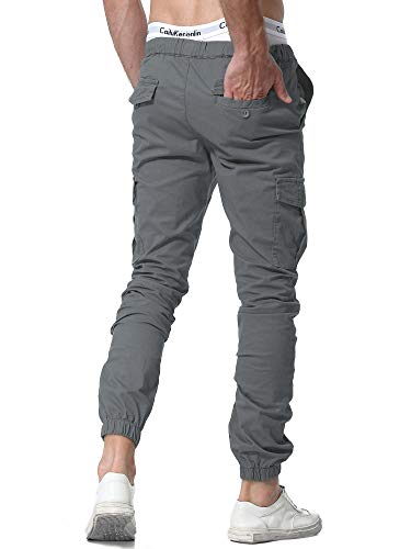 ZOEREA Pantalones Hombre Casuales Deporte Elásticos Joggers Largos Pants con Bolsillos Algodón Slim Fit Cargo Trouser de Hombres