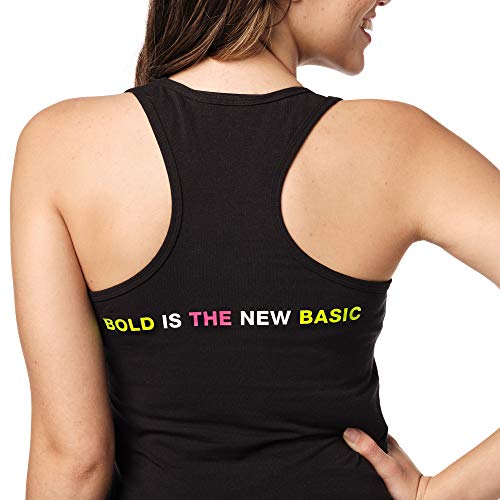 Zumba Atlético Estampado Fitness Camiseta Negra Mujer Racerback de Entrenamiento Top Deportivo Tank Tops, Black to Basic, XX-Large Womens