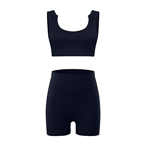 ZYZS Chándal para mujer de 2 piezas, cintura alta, para yoga, tiempo libre, con rosca, parte superior cuadrada + pantalón, traje de deporte, yoga, para correr, gimnasio