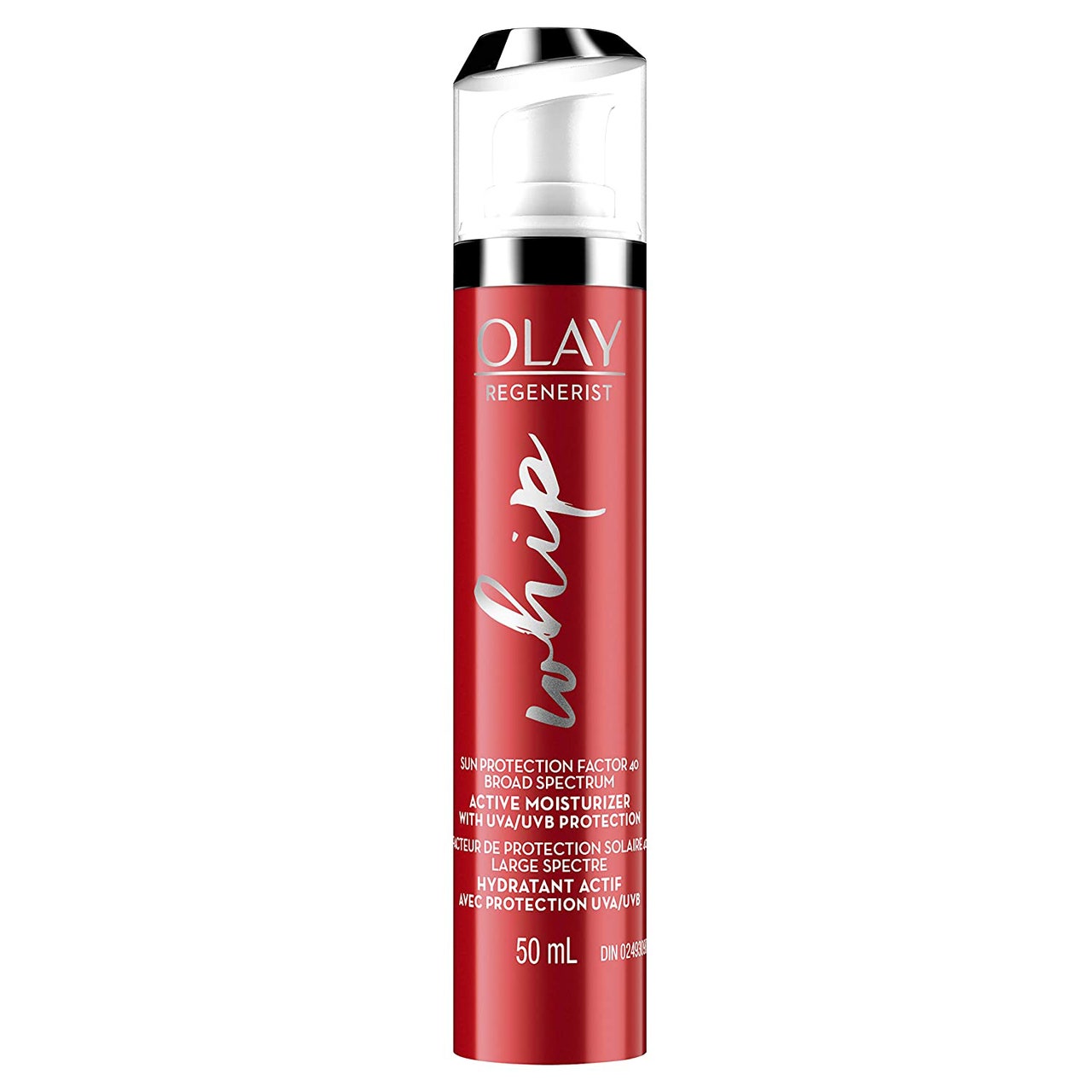 Olay Regenerist Whip SPF 40 on white background