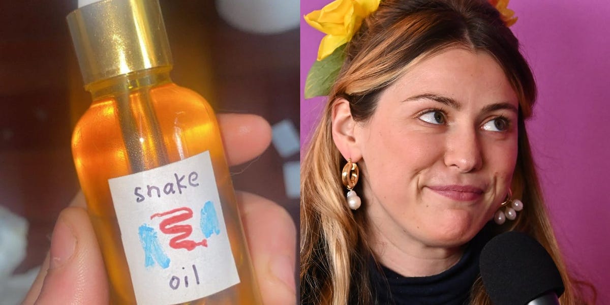 Caroline Calloway lanzó un producto para el cuidado de la piel, pero un dermatólogo dice que el brebaje probablemente no es el 