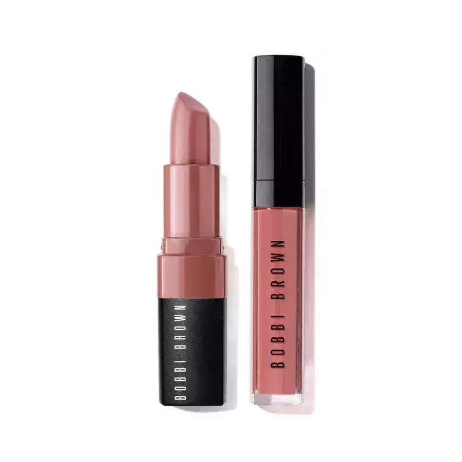 Bobbi Brown Full Size Crushed Lipstick & Gloss Set on white background