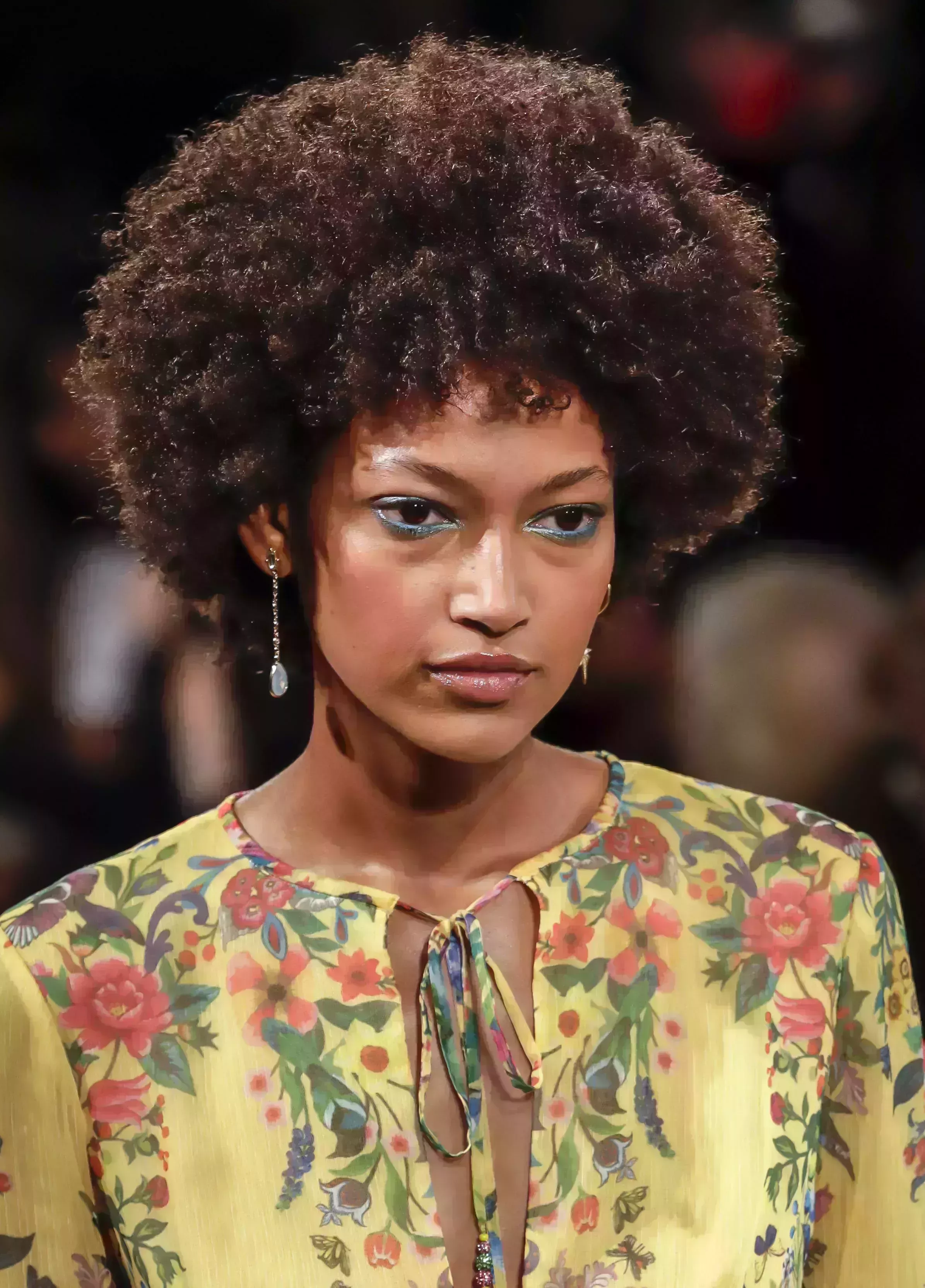 High Round Afro with Short Bangs