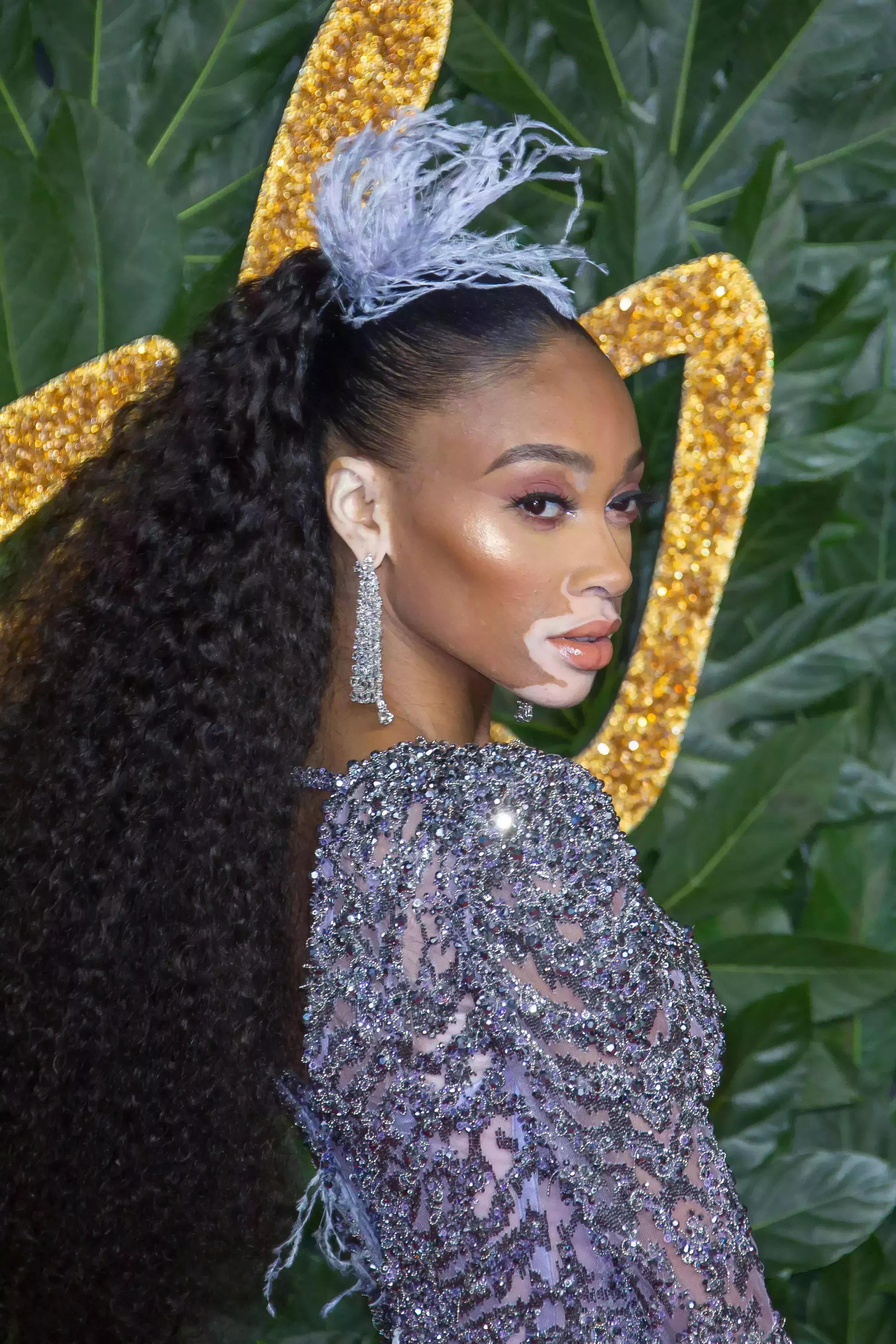 Winnie Harlow’s Voluminous Afro Ponytail