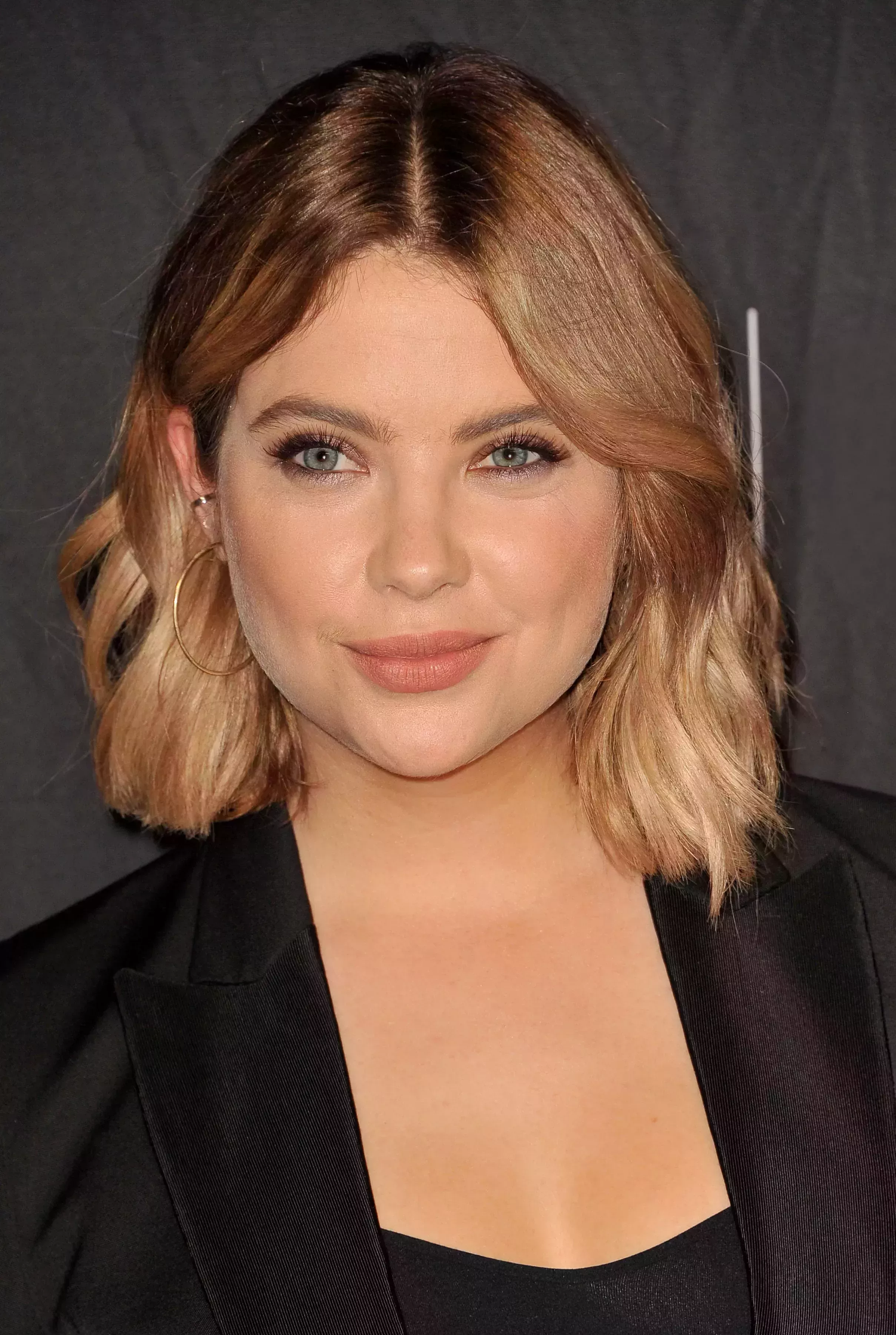 Ashley Benson’s Short Mahogany to Blonde Ombre Waves