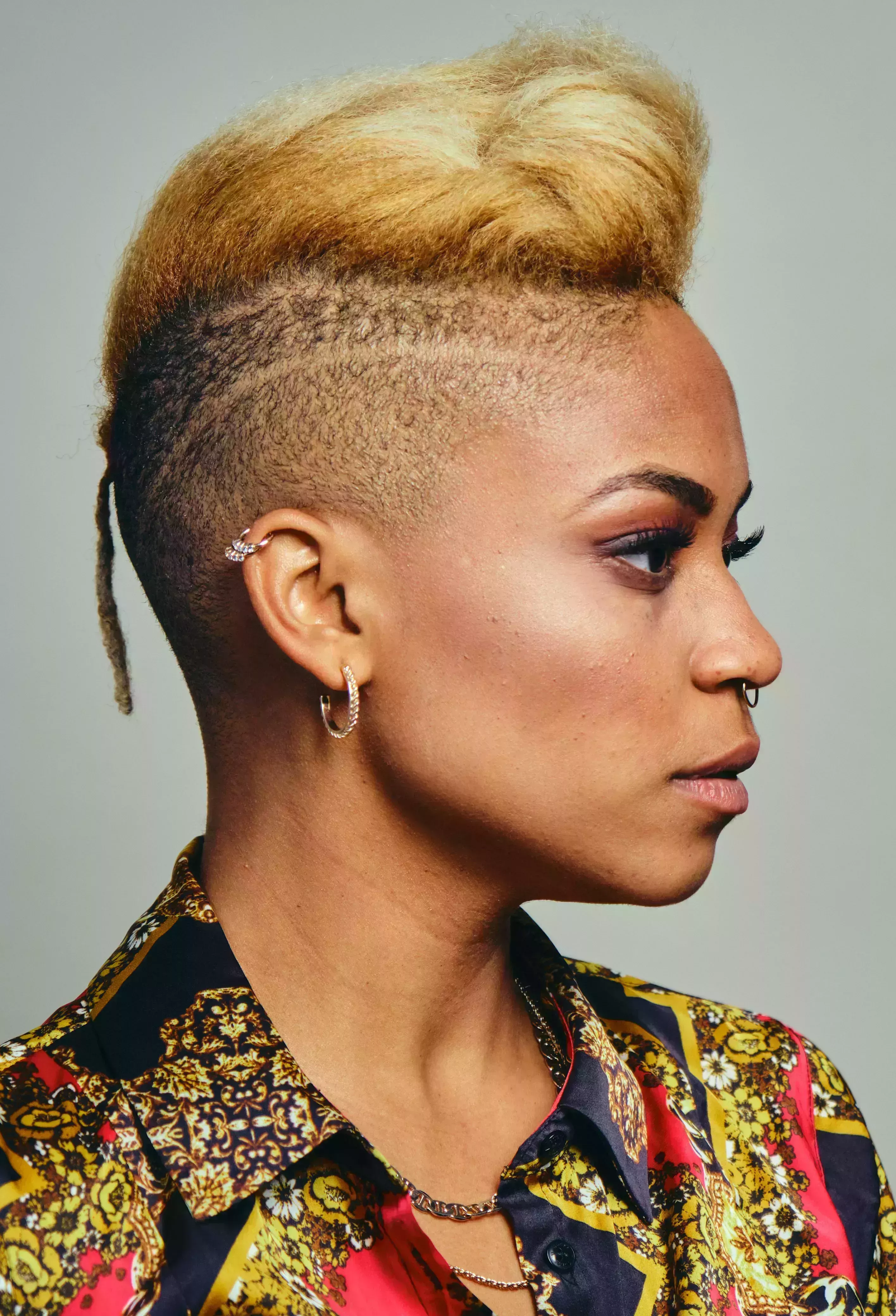Blonde Dyed Afro Undercut