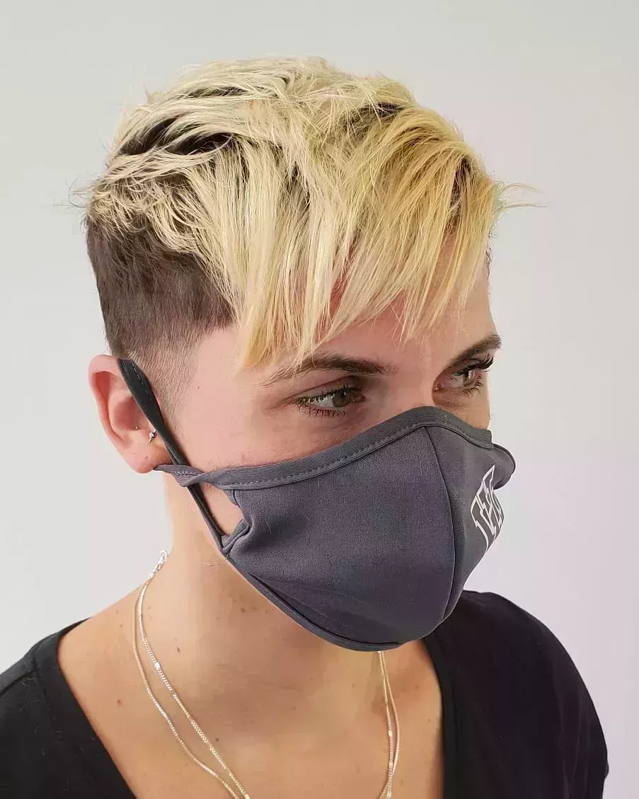 French Cropped Blonde Undercut
