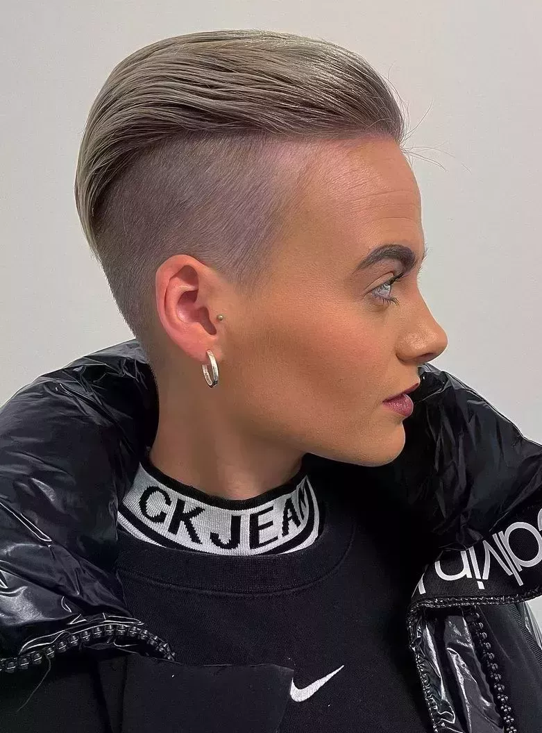 Slicked Back Grey Top with Undercut Fade