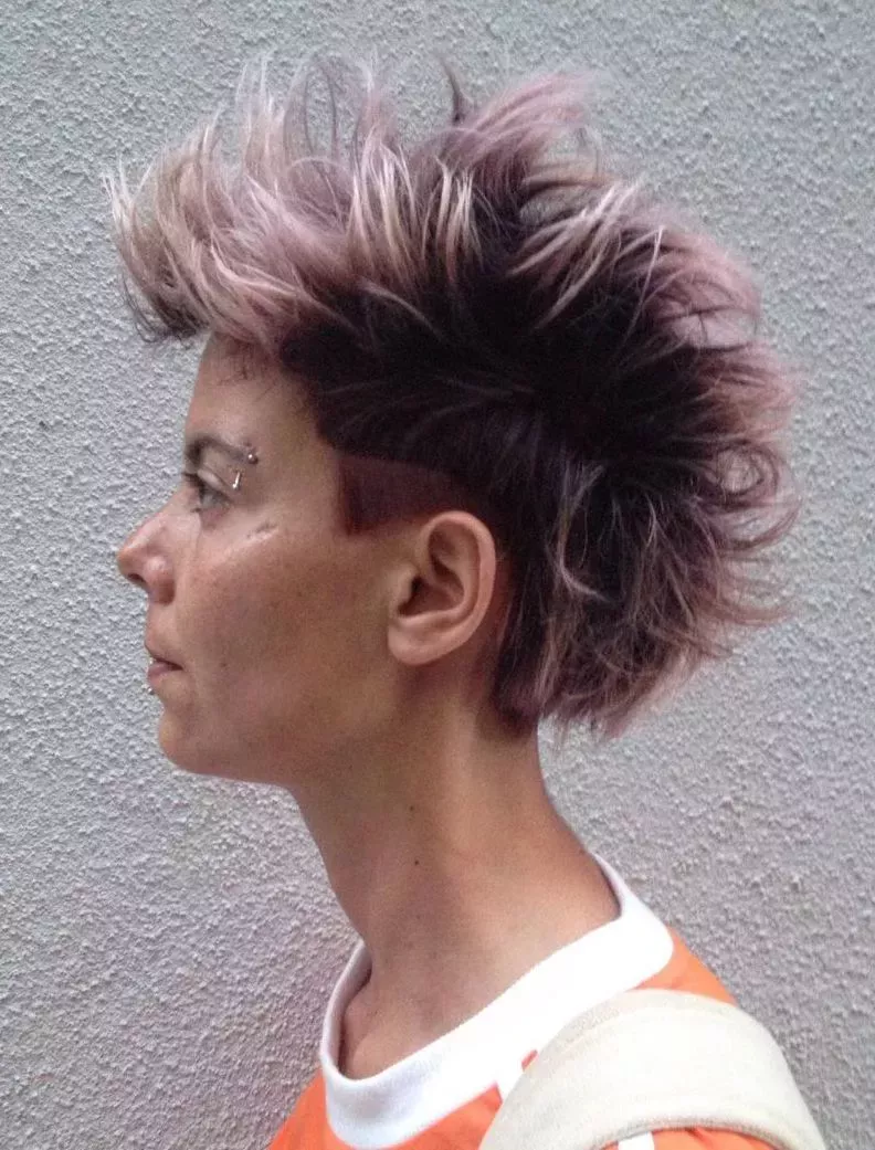 Mohawk Inspired Pink Curled Undercut