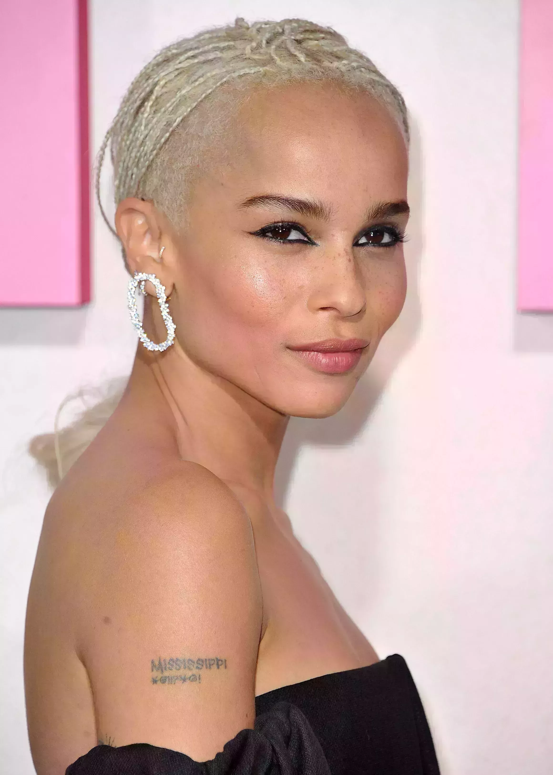 Zoe Kravitz with a Braided Blonde Undercut