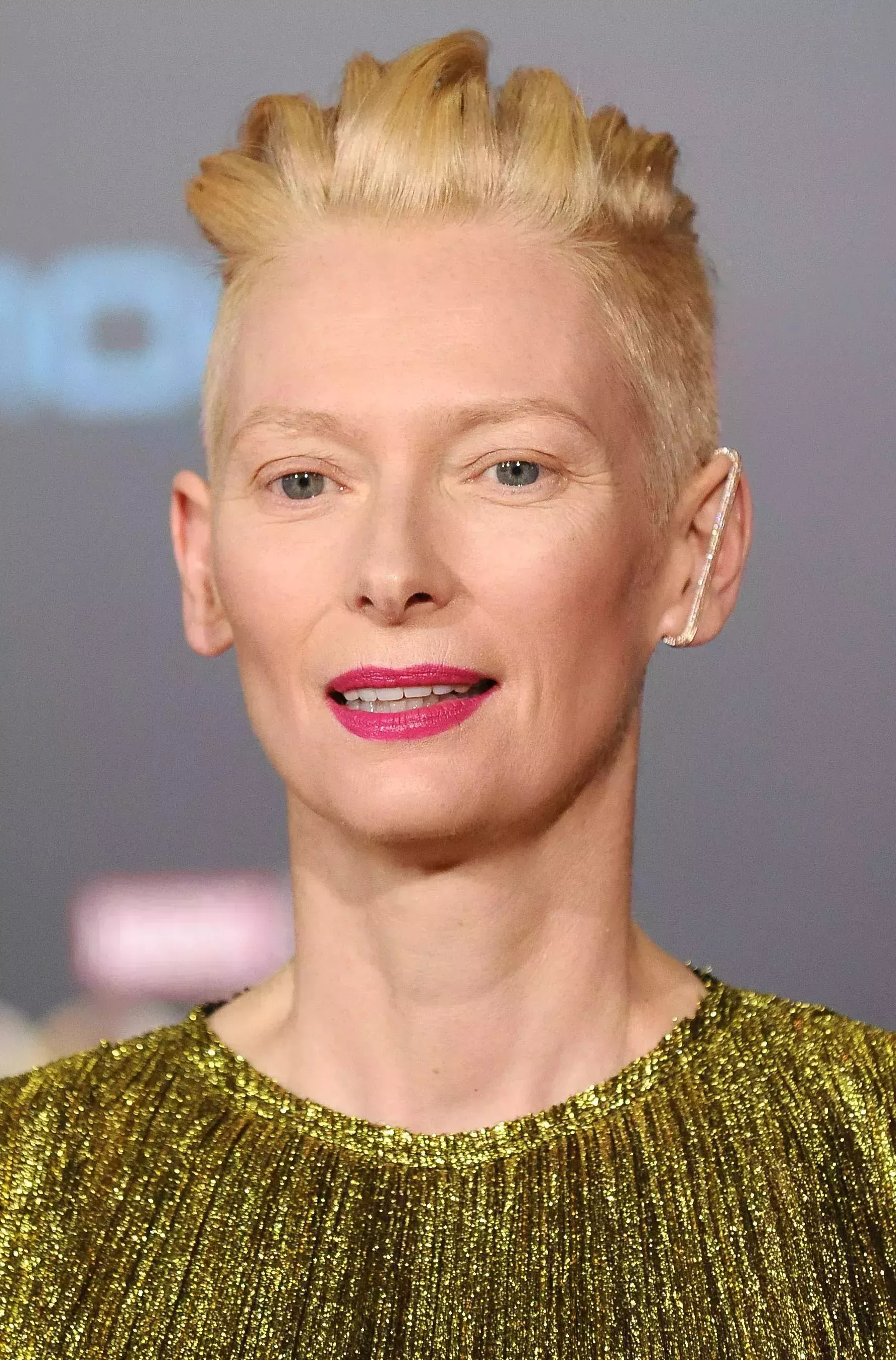Tilda Swinton with Slicked Back Puff
