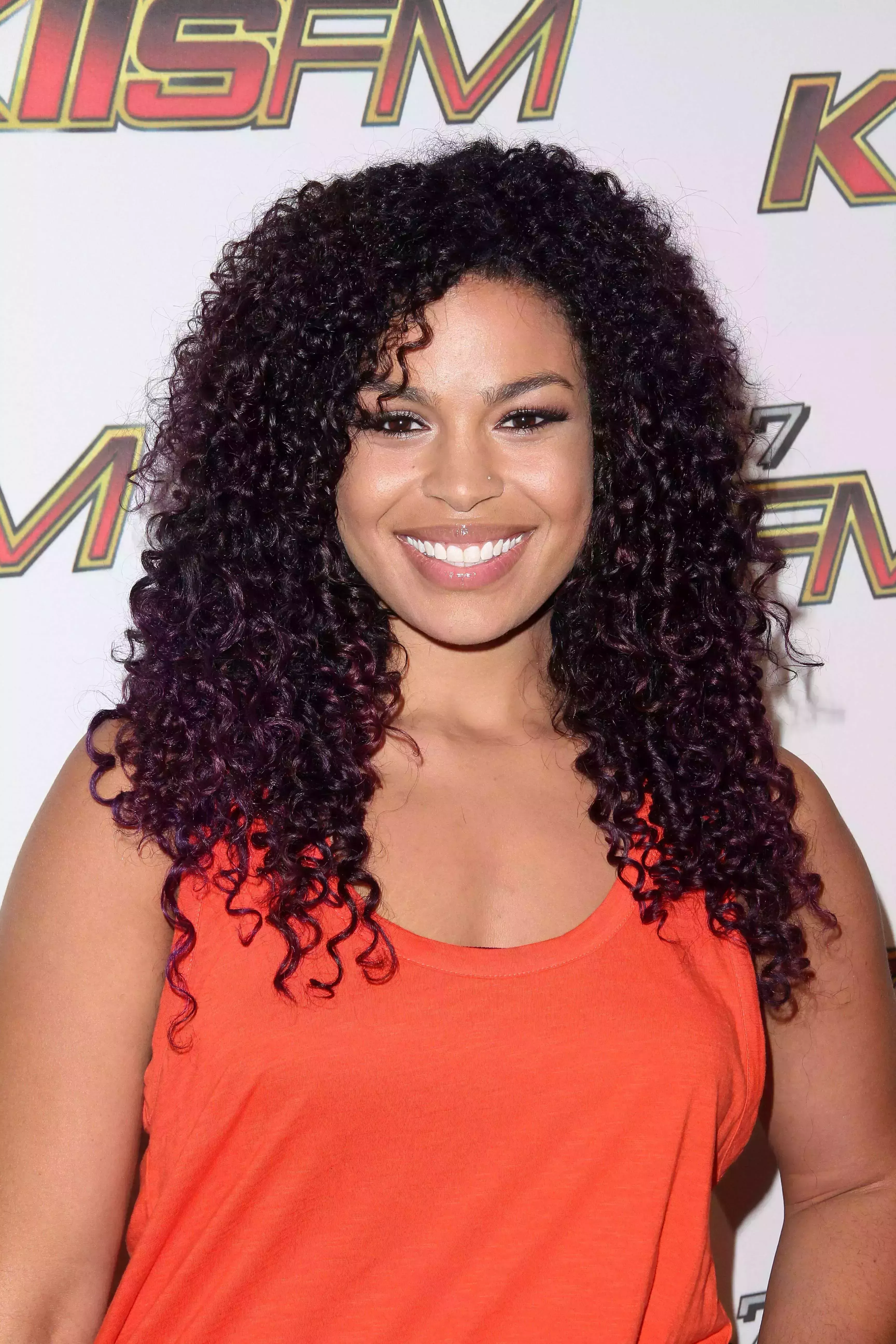Jordin Sparks’ Purple Highlights on Afro Hair