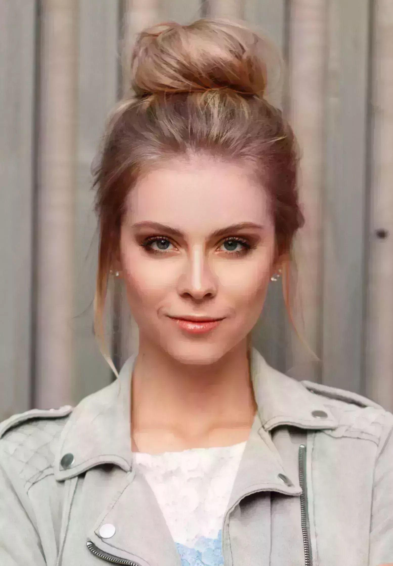 Brown to Blonde Highlights in a Bun