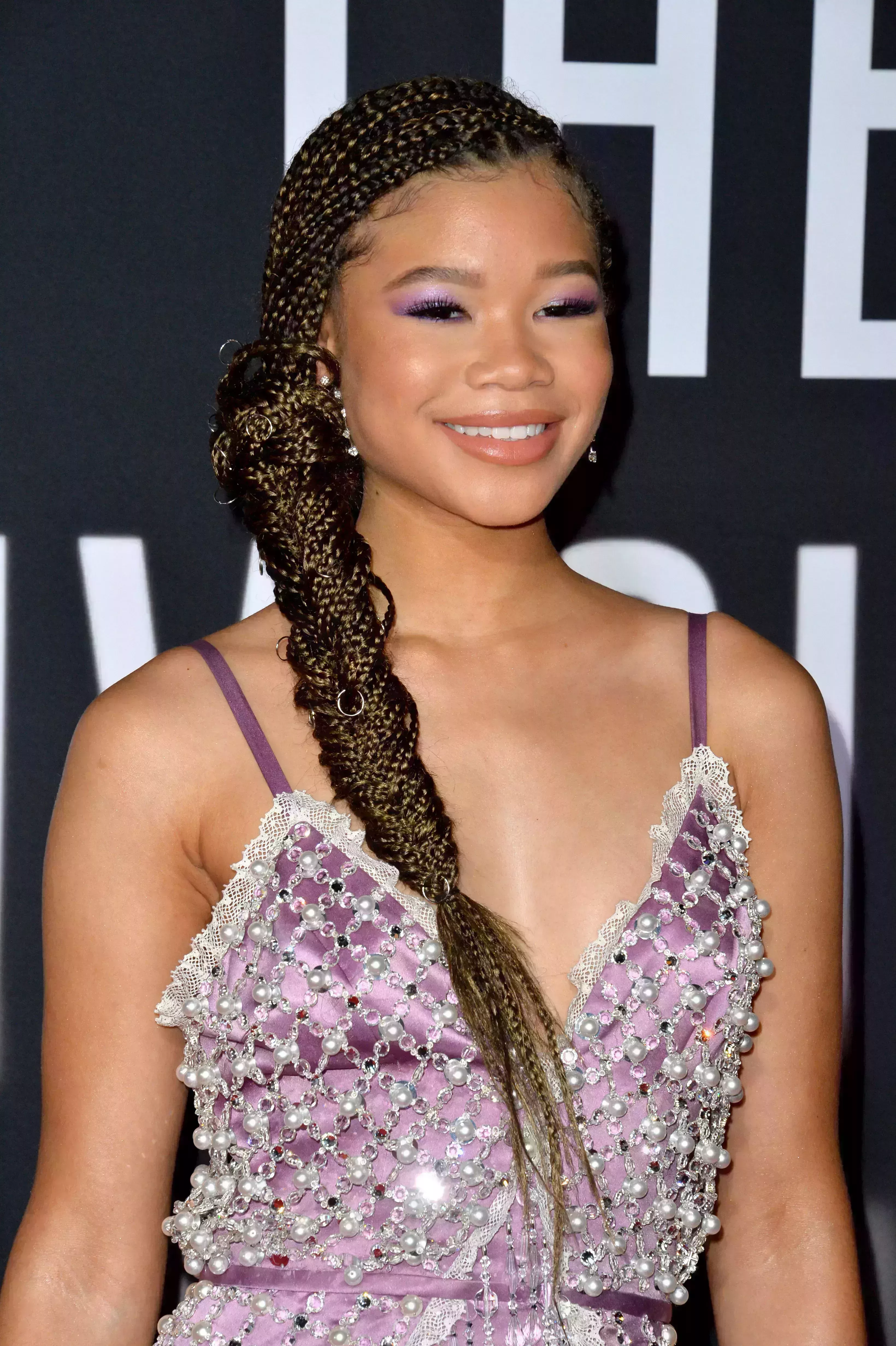 Storm Reid’s Box Braid Side Ponytail