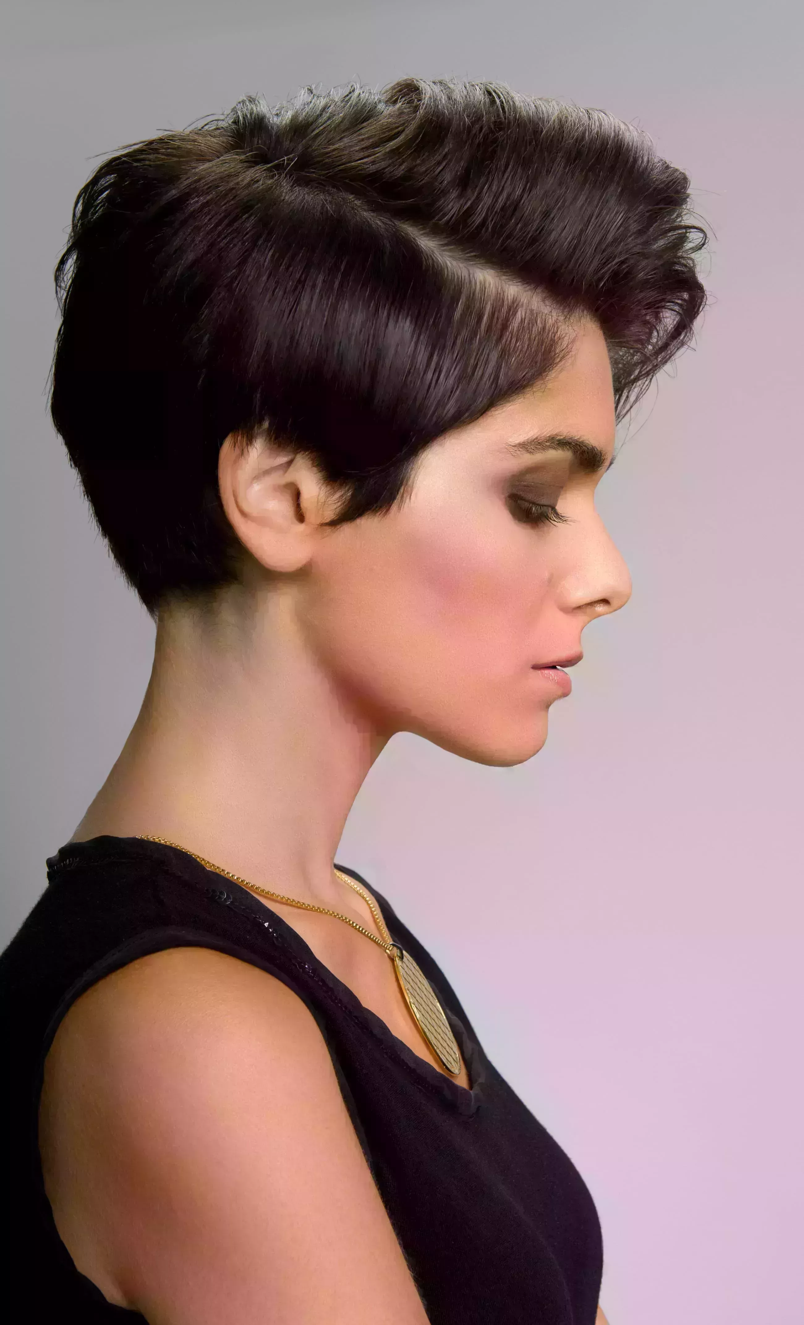 Long Layered Crop with Quiff