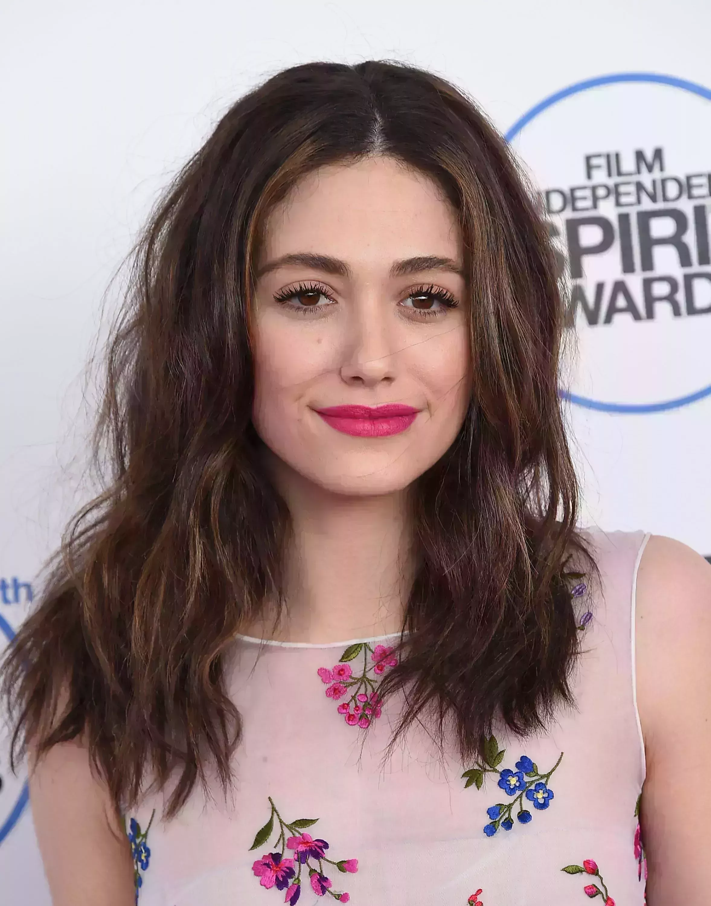 Emmy Rossum’s Dark Chocolate Brown Hair with Highlights