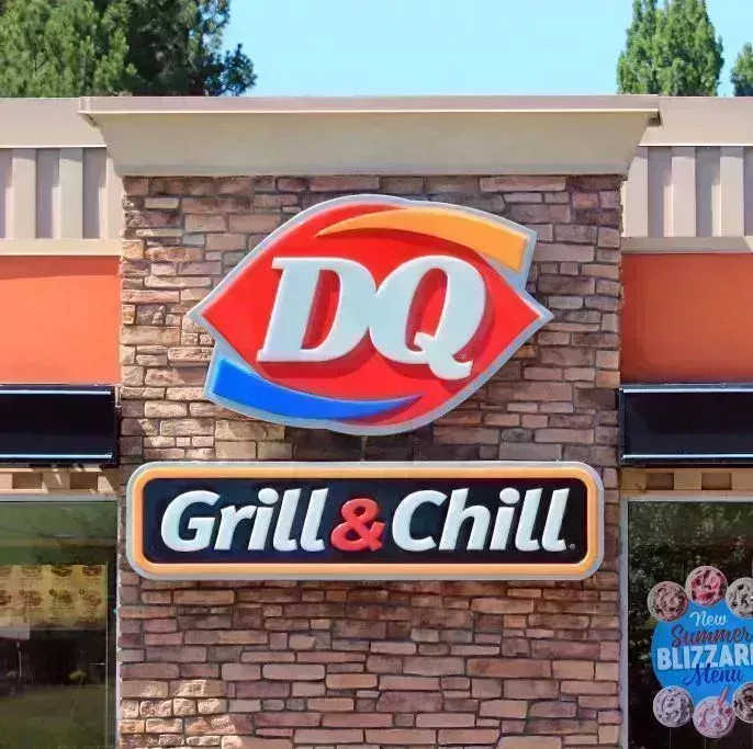 dairy queen logo on side of restaurant building photo by don melinda crawfordeducation imagesuniversal images group via getty images