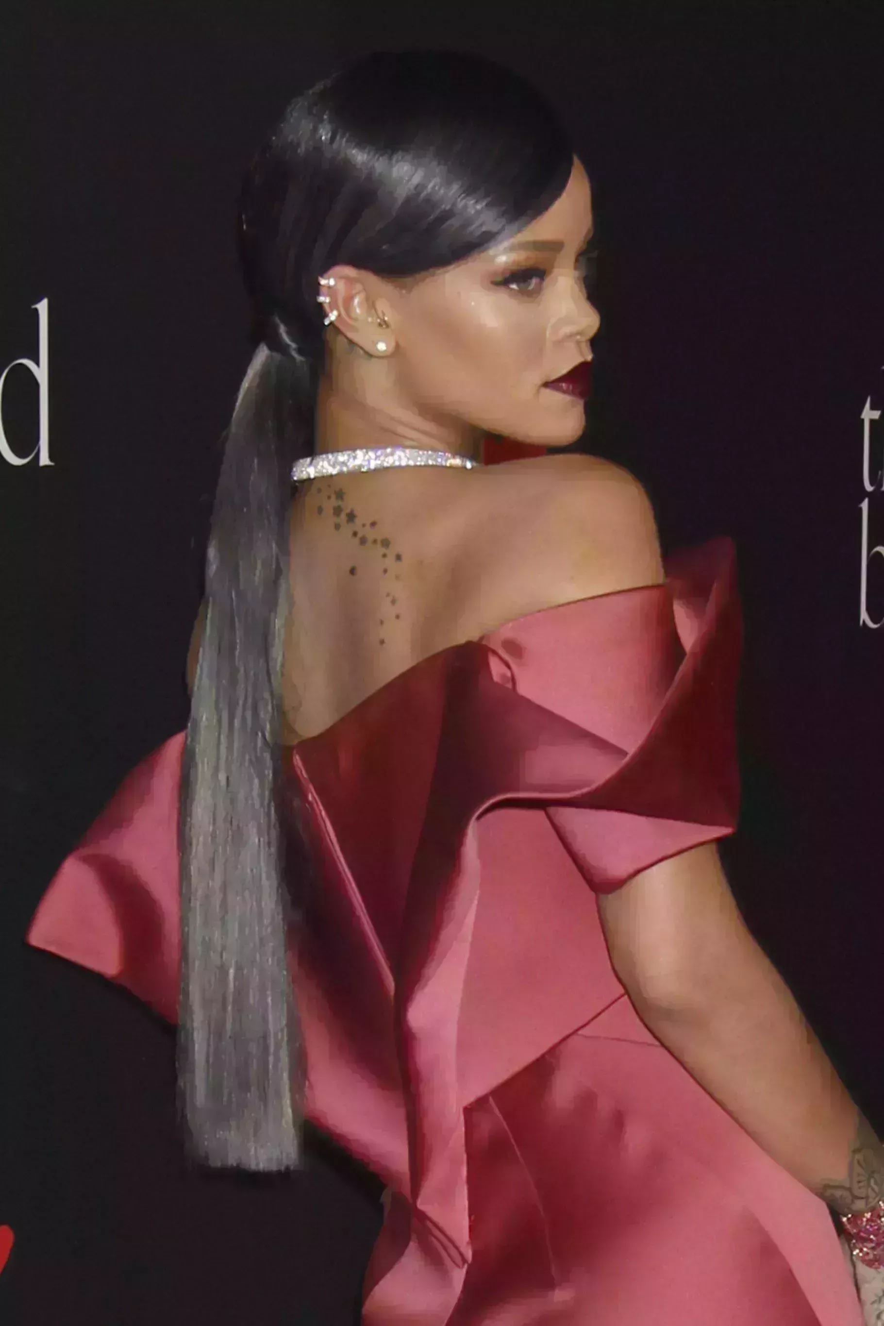 Rihanna’s Black Hair with Silver Highlights