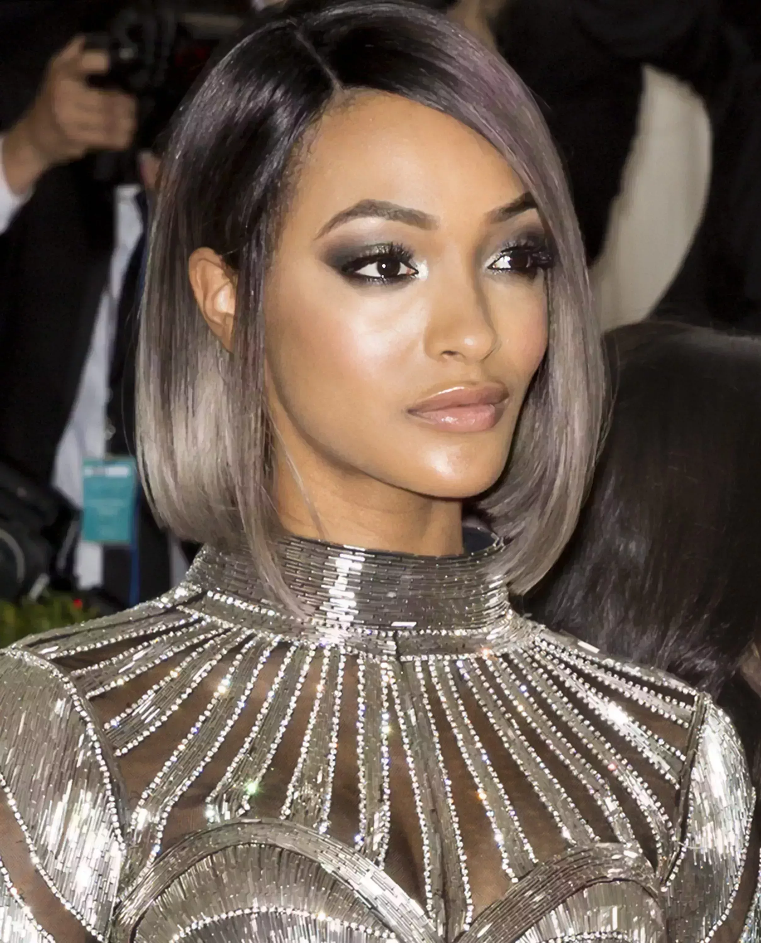Jourdan Dunn’s Brunette Hair with Silver Highlights