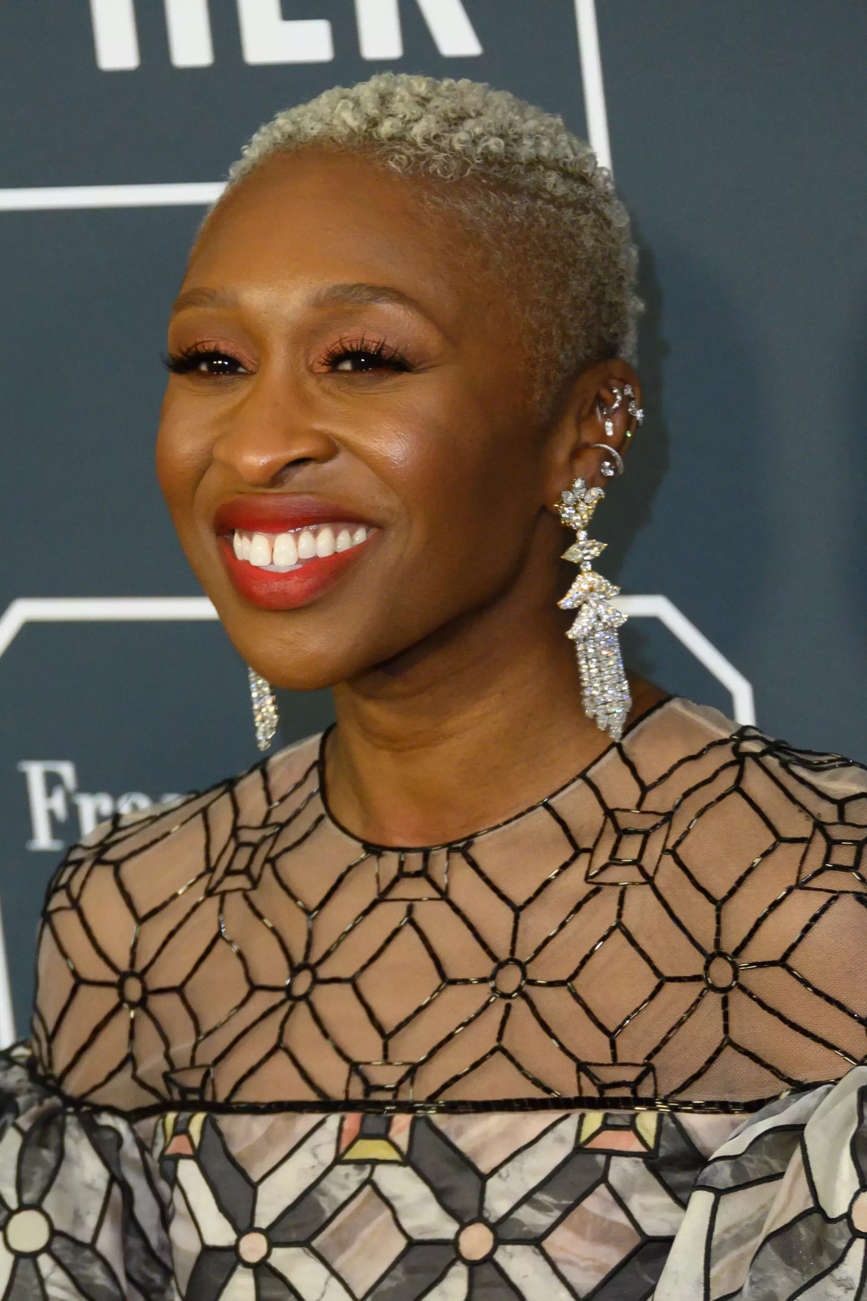 Cynthia Erivo’s TWA with Silver Tips