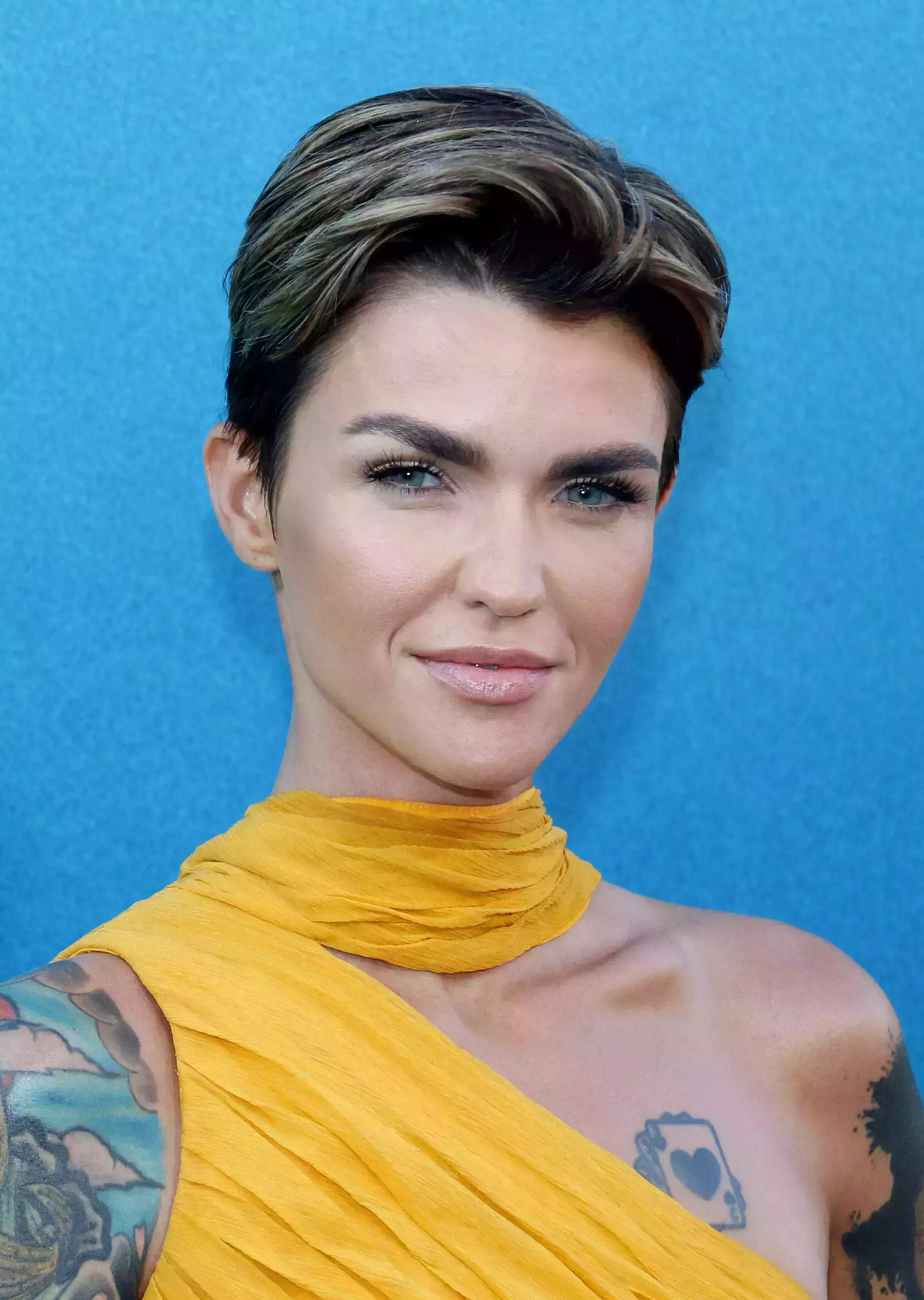 Ruby Rose’s Dark Brown Hair with Silver Highlights