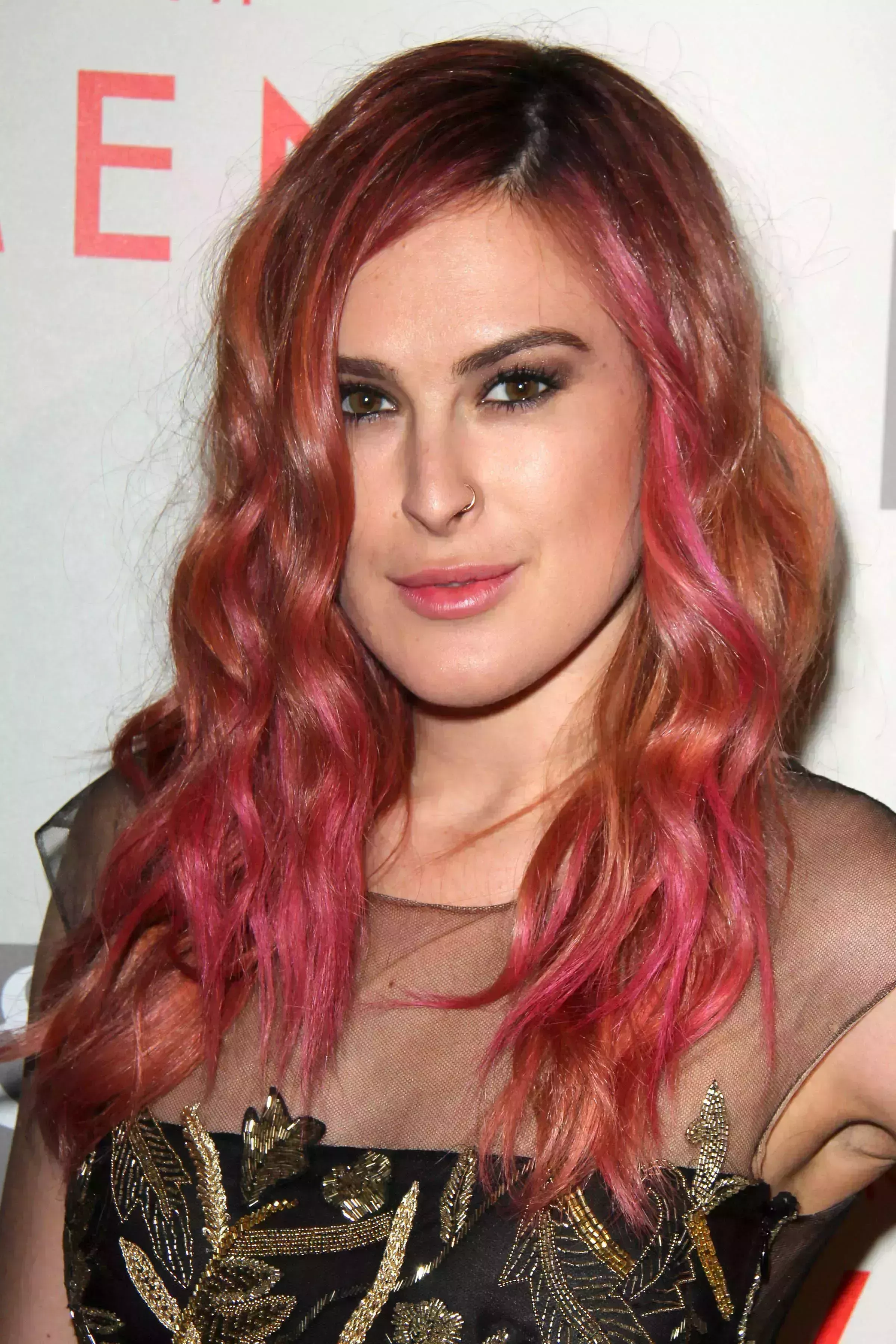 Rumer Willis’ Brown Hair with Magenta Highlights