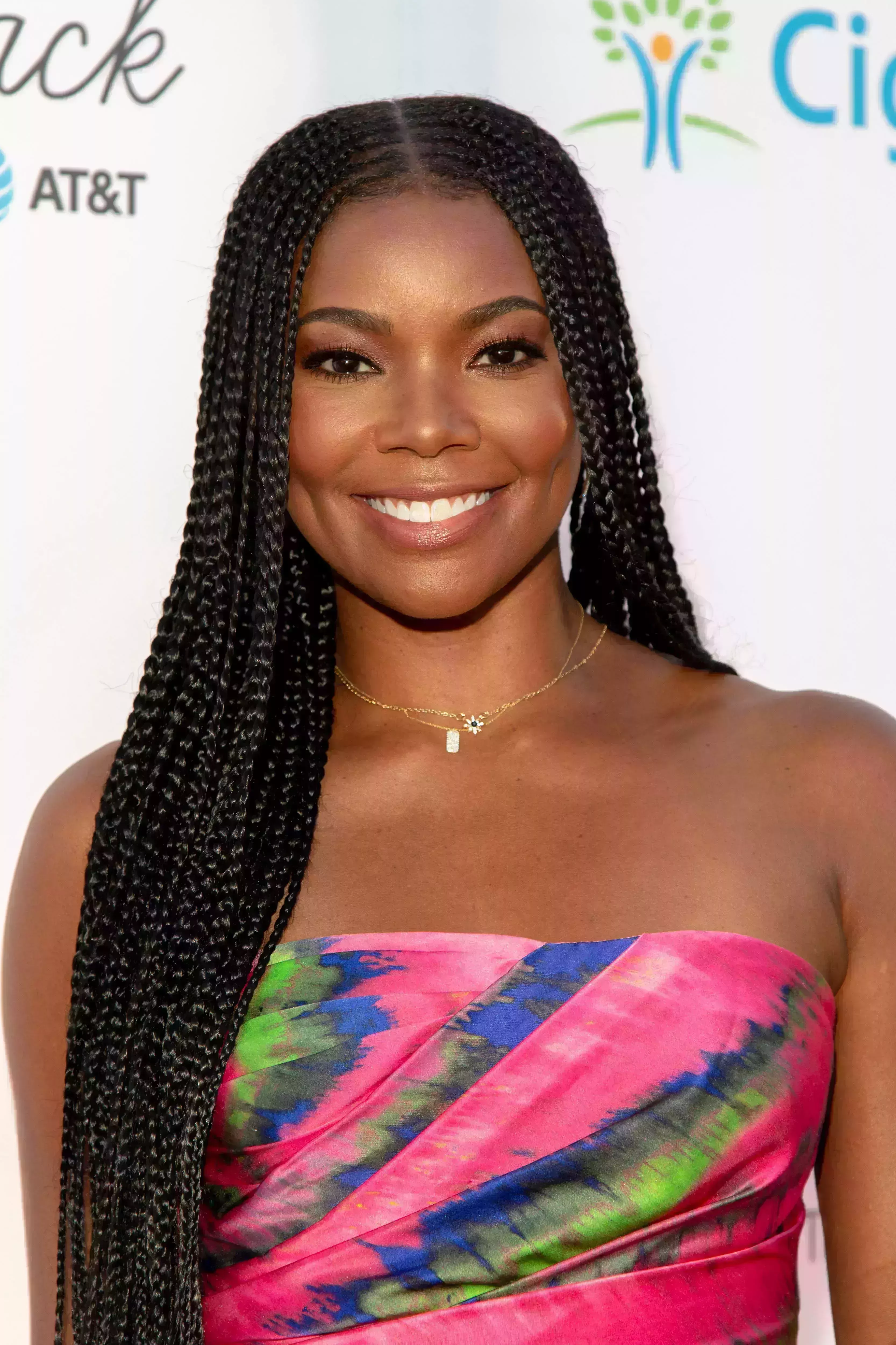 Gabrielle Union’s Simple Center-Parted Cornrows