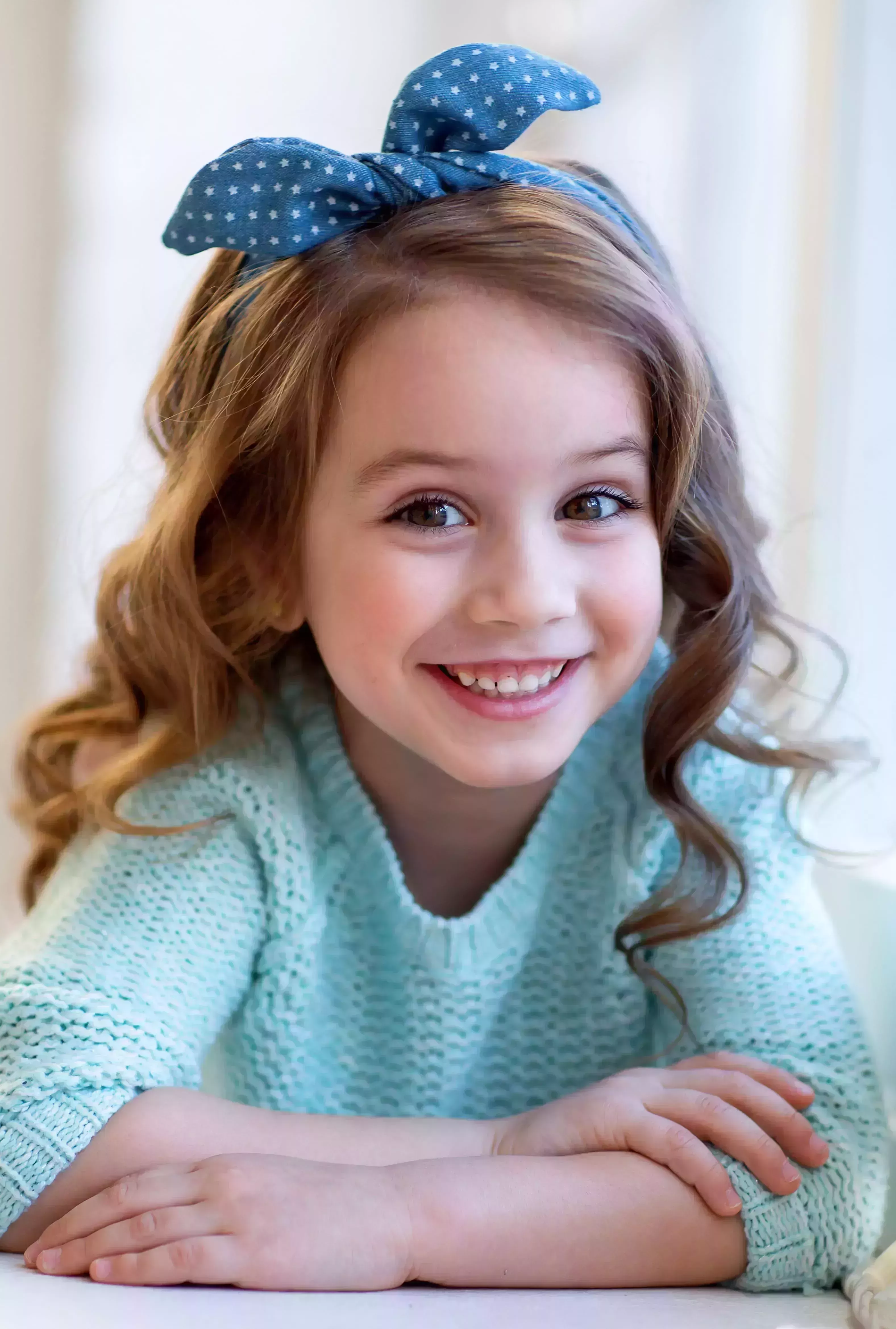 Tied Scarf Headband and Side Part