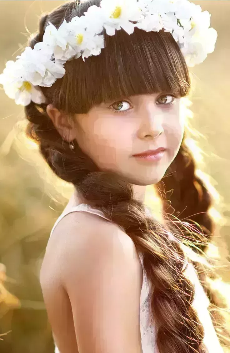 Girl in French Braid