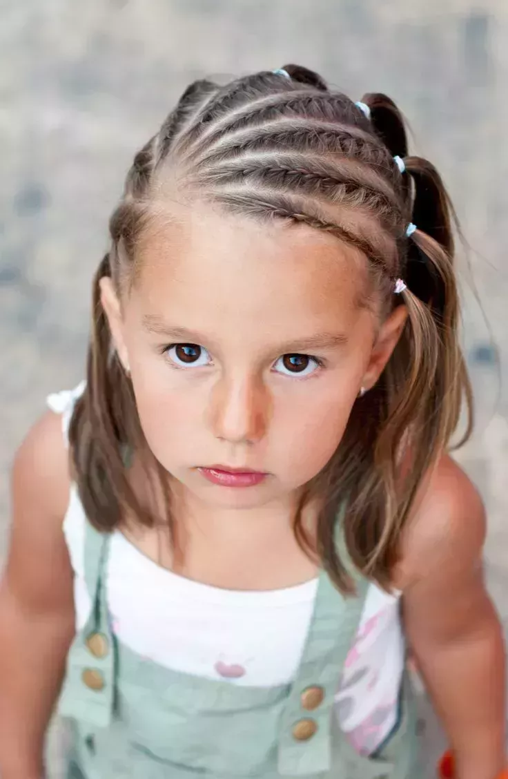 Girl in Half Cornrows