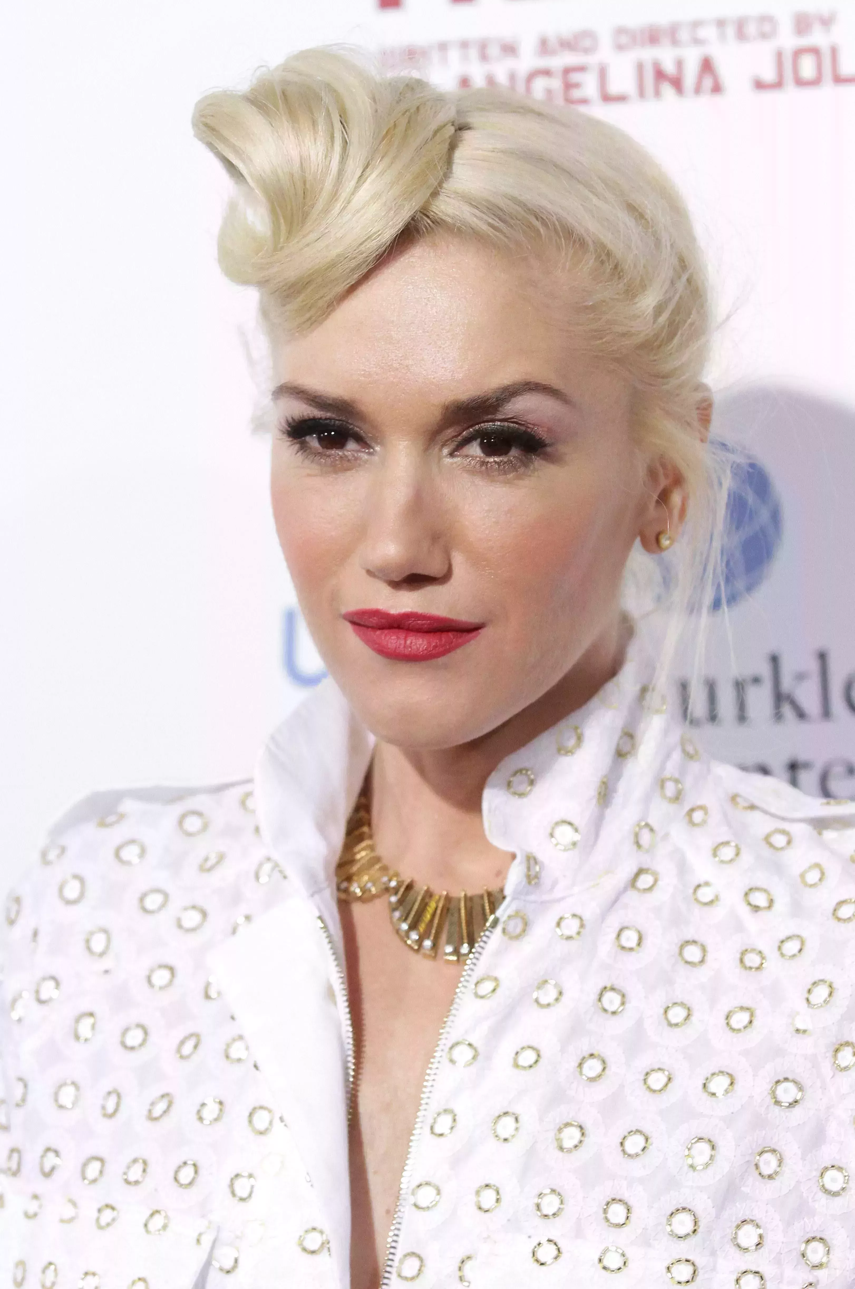 Gwen Stefani with That Swirled Updo Hair