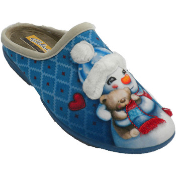 Aguas Nuevas Pantuflas Zapatilla mujer abierta detrás muñeco de