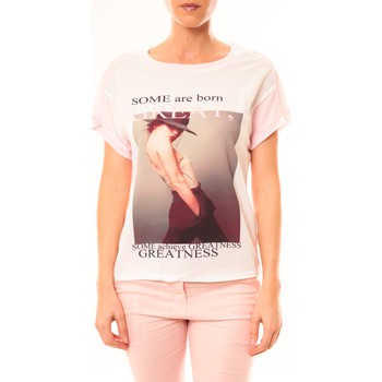 By La Vitrine Camiseta Tee-shirt B005 Blanc/Rose